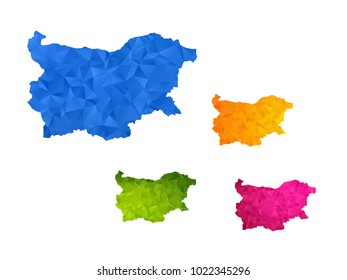 Bulgaria map - Set of geometric rumpled triangular low poly style gradient graphic background , polygonal design for your ,Vector eps 10.