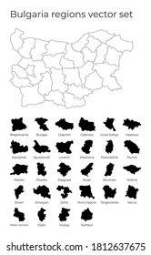 Bulgaria map with shapes of regions. Blank vector map of the country with regions. Borders of the country for your infographic. Vector illustration.