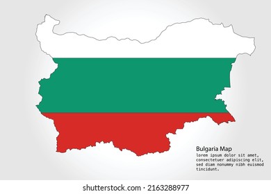Bulgaria Map stripes. Vector illustration Color on White Backgound