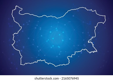 Mapa de Bulgaria Tecnología con fondo de conexión de red