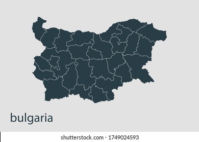 vector de mapa bulgaria, ilustración de vector de diseño abstracto Eps 10. Color de la marina. Alto detalle sobre el fondo blanco.