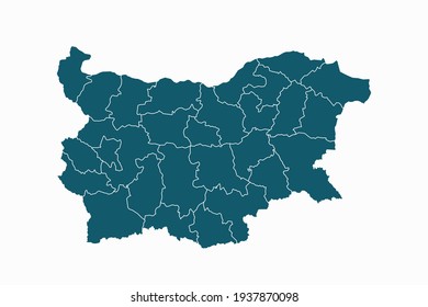 Bulgaria map vector. blue color on white background.