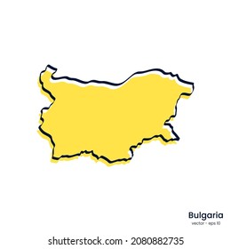 Diseño de plantillas de ilustraciones de vector de mapa de Bulgaria. Estilo de esquema.