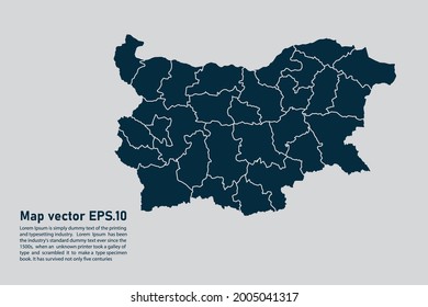 Bulgaria map vector. isolated on light gray background