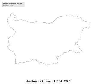 bulgaria map vector line illustration on white background