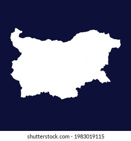Bulgarien-Kartenvektor. weiße Farbe auf blauem Hintergrund.