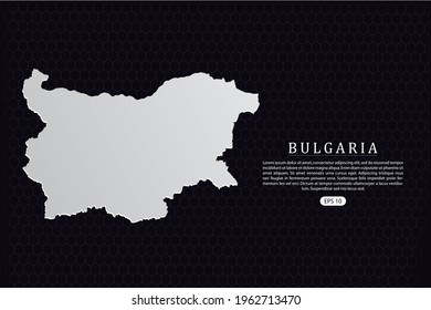 Bulgaria Map - World Map International vector template with White Color isolated on hexagon background - Vector illustration eps 10