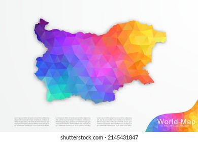 Bulgaria Map - World Map International vector template with polygon style and gradient colorful isolated on white background for website, design, infographic - Vector illustration eps 10