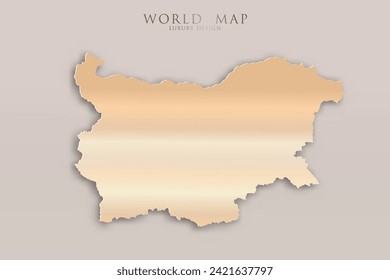 Mapa de Bulgaria - Mapa mundial Planilla vectorial internacional con 3D, diseño de lujo dorado incluyendo sombra sobre fondo brillante para diseño, educación, sitio web, infografía - Ilustración vectorial eps 10