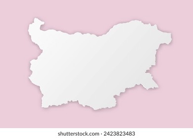 Bulgaria Map - World map International vector template with paper cut style including shadow and white color on pink background for design, education, website - Vector illustration eps 10