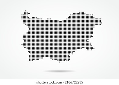 Bulgaria Map - World map vector template with Black pixel, grid, grunge, halftone style isolated on white background for education, infographic, design, banner - Vector illustration eps 10