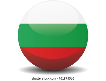 Bulgaria national circle button flag background texture. Vector illustration.