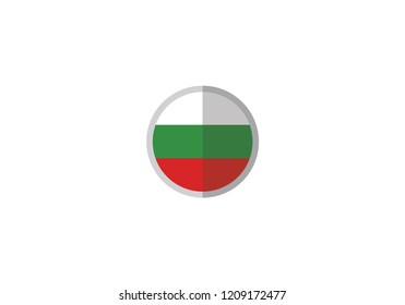 Bulgaria national flag circle shape country emblem state symbol icon