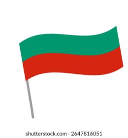 Bandeira nacional búlgara flutters with flagpole