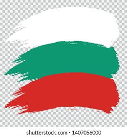 BULGARIA national flag slpash brush vector on transparent background