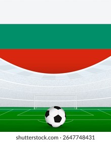 Bulgaria National Football Theme, Stadium and Soccer Ball. Soccer Match Concept in Bulgaria. Ideal for use in sports event promotions, football themed designs, and tournament advertisements.