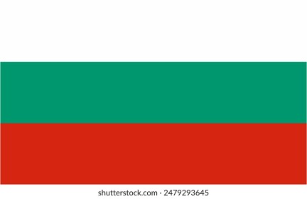 Vektorgrafik der offiziellen bulgarischen Flagge mit Standardgröße und -verhältnis. Nationalflaggenemblem mit genauer Größe und Farben.