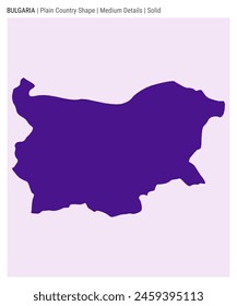Bulgaria plain country map. Medium Details. Solid style. Shape of Bulgaria. Vector illustration.