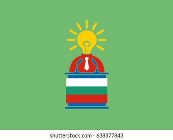 Bulgaria Podium Bright Idea Businessman Speech