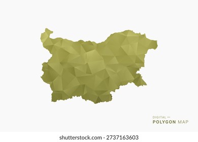 Bulgaria polygon map vector illustration in low poly geometric style, soft pastel colors with Olive green, clean silhouette on solid background, ideal for infographic.