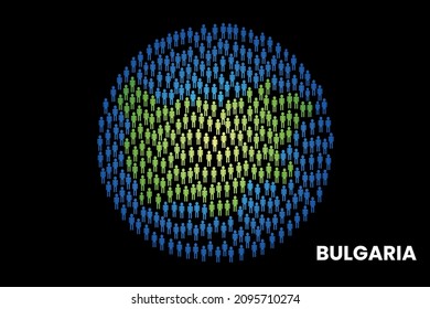 Bulgaria Population People Map Globe Vector Stock Vector (Royalty Free ...