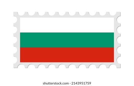 Bulgaria Postage Stamp With Shadow. Vector illustration.