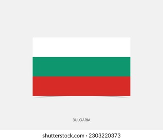 Icono de la bandera Rectangle de Bulgaria con sombra.