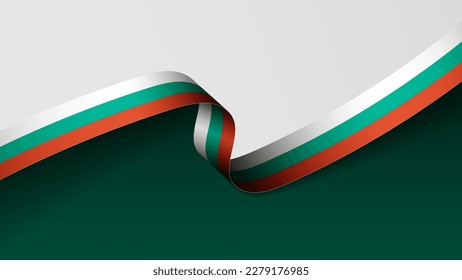Bulgaria ribbon flag background. Element of impact for the use you want to make of it.