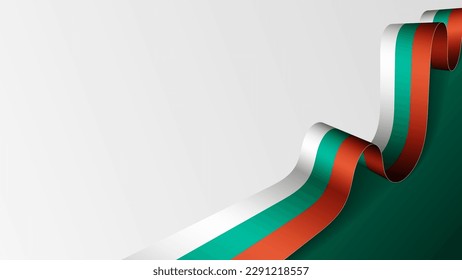 Bulgaria ribbon flag background. Element of impact for the use you want to make of it.