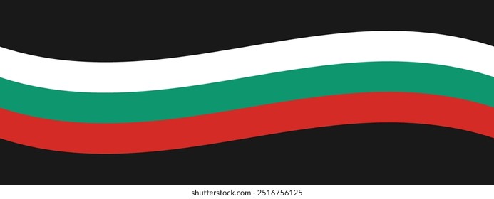 Bulgaria ribbon flag background. Vector illustration