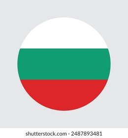 Bulgaria round flag icon vector