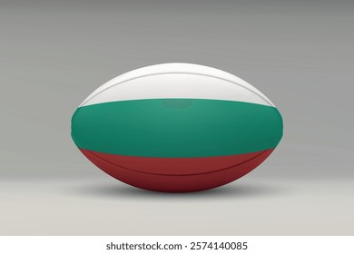 Bulgaria rugby ball featuring the national flag design on a gray background