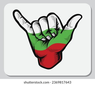 Bulgaria Shaka Hand Good Vibes Flag