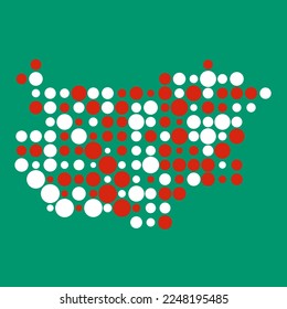 Bulgaria Silhouette Pixelated Pattern map ilustración