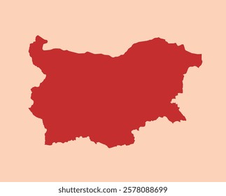 Bulgaria simple flat red map
