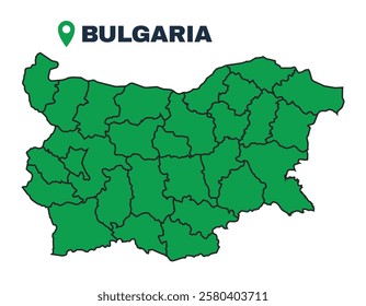 Bulgaria simple flat vector illustration map