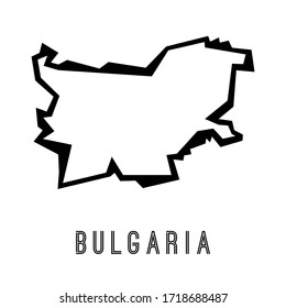 Bulgaria simple vector map outline - country shape sharp polygonal geometric style vector.