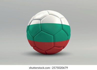 Bulgaria soccer ball featuring the national flag design on a gray background