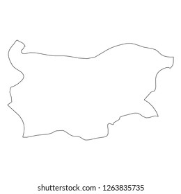 Bulgaria - solid black outline border map of country area. Simple flat vector illustration.