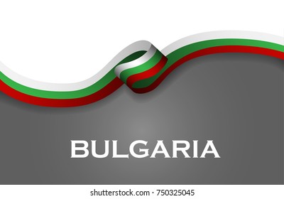 Bulgaria sport style flag ribbon classic style. Vector Illustration