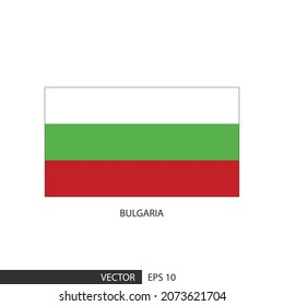 Bulgaria square flag on white background and specify is vector eps10.