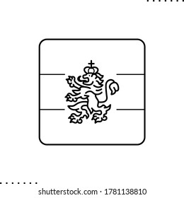Bulgaria square flag, vector icon in outlines 