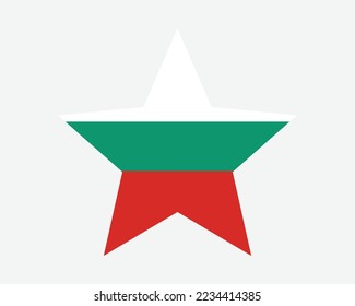 Bulgaria Star Flag. Bulgarian Star Shape Flag. Republic of Bulgaria Country National Banner Icon Symbol Vector 2D Flat Artwork Graphic Illustration svg