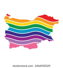 Bulgaria swoosh silhouette rainbow map