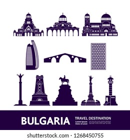 Bulgaria Travel Destination Vector illustration.