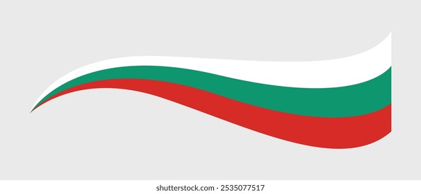 Bulgária bandeira ondulada faixa, bandeira búlgara tricolor curvy design, bandeira ondulada búlgara