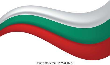 Bulgaria wavy flag, waving flag vector illustration