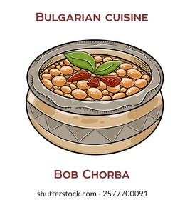 Bulgarian Bob Chorba is a hearty traditional bean soup made with white beans, vegetables, herbs and sometimes meat, simmered until thick and flavorful.