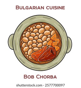 Bulgarian Bob Chorba is a hearty traditional bean soup made with white beans, vegetables, herbs and sometimes meat, simmered until thick and flavorful.