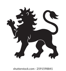 Bulgarian emblem- powerful lion silhouette design